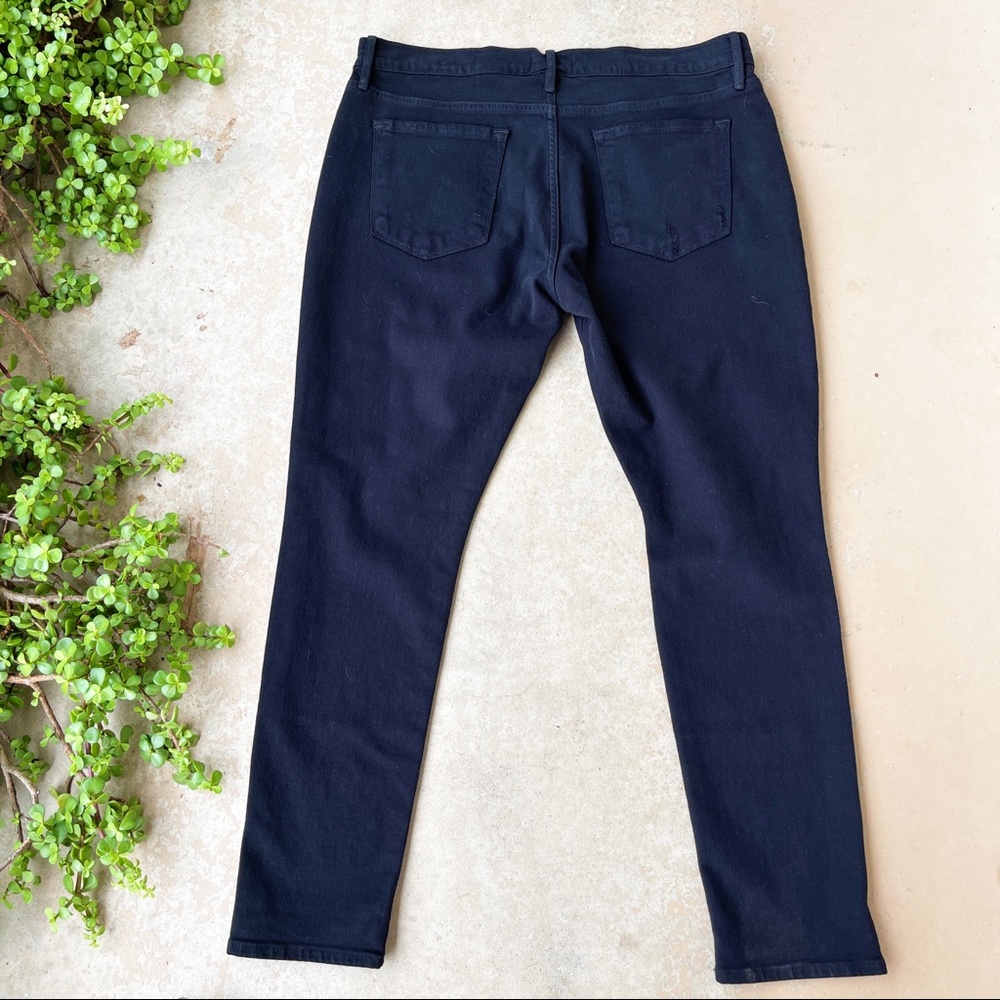 FRAME Le Garcon Black Distressed Skinny Jeans - Picture 2 of 5